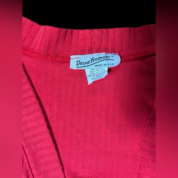 Red Ribbed Open Cardigan - Picture 3 of 10